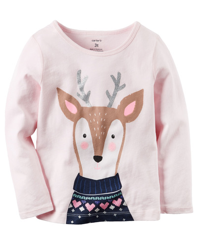 Toddler Girl Long-Sleeve Deer Graphic Tee | Carters.com, Carters, 