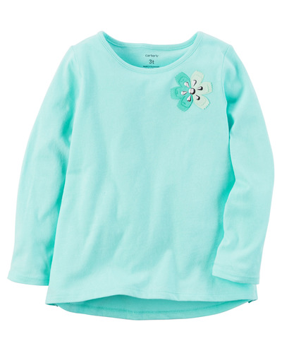 Baby Girl Long-Sleeve Floral Embellished Tee | Carters.com, Carters, США