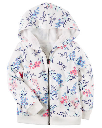 Toddler Girl Floral French Terry Zip-Up Hoodie | Carters.com, Carters, 