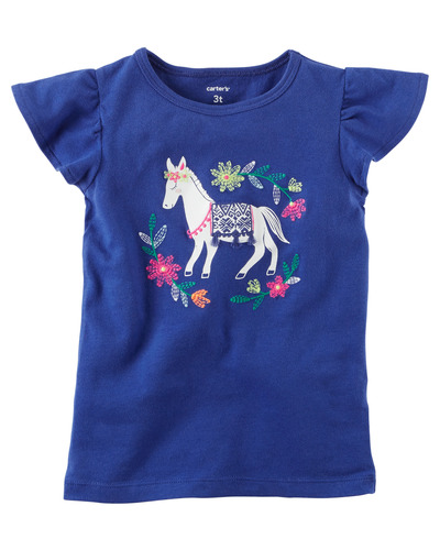 Toddler Girl Flutter-Sleeve Horse Tee | Carters.com, Carters, 