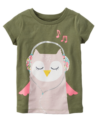 Toddler Girl Glitter Owl Graphic Tee | Carters.com, Carters, 