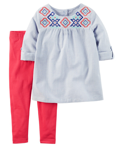 Toddler Girl 2-Piece Embroidered Tunic & Legging Set | Carters.com, Carters, 