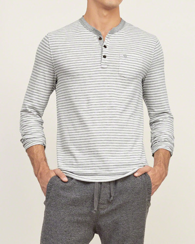 MUSCLE FIT STRIPED HENLEY, Abercrombie, 