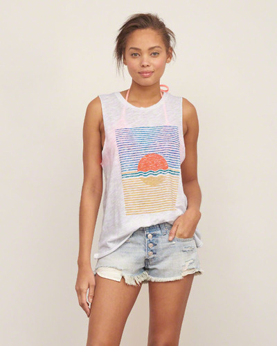 SUMMER GRAPHIC MUSCLE TANK, Abercrombie, 