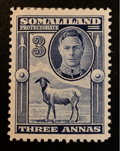 Somaliland Protectorate Scott 99 KGVI Three Annas Definitive-Mint, HipStamp, 