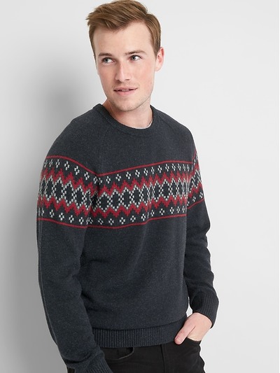 Fair isle crewneck sweater, GAP, 
