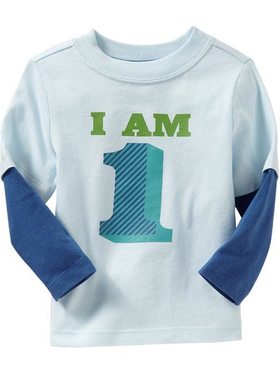 "I am 1" Long-Sleeve Tees for Baby, OldNavy, 