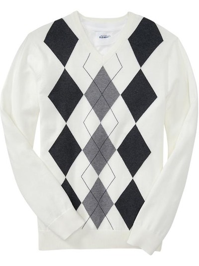 Men's Argyle V-Neck Sweaters, OldNavy, 