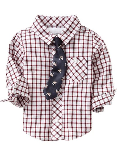 Plaid Shirt & Printed Tie Sets for Baby, OldNavy, 