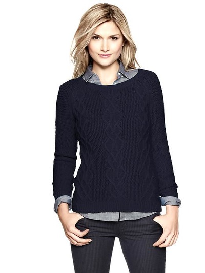 Cable boatneck pullover, GAP, 