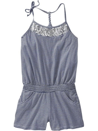 Girls Sequined Striped Rompers, OldNavy, 