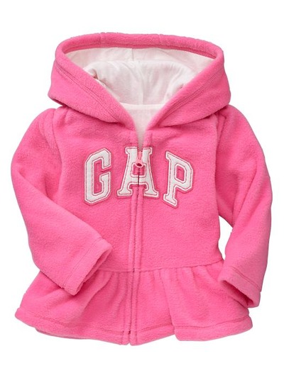 Arch logo peplum fleece hoodie, GAP, 