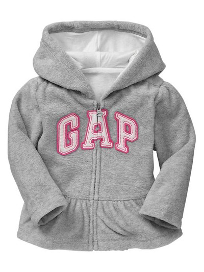 Arch logo peplum fleece hoodie, GAP, 