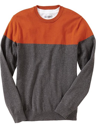 Men's Color-Block Crew-Neck Sweaters, OldNavy, 