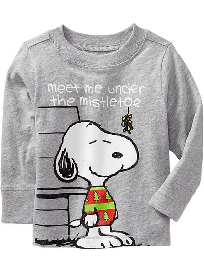 Snoopy� "Meet Me Under the Mistletoe" Tees for Baby, OldNavy, 