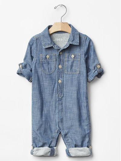 Chambray roll-up one-piece, GAP, 