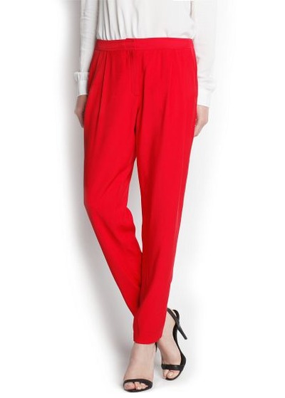 TAPERED PLEATED TROUSERS, Mangooutlet, 