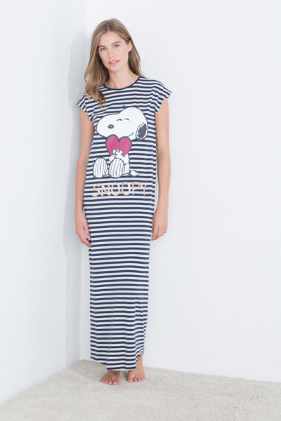 Striped long Snoopy nightgown, WomensSecret, 
