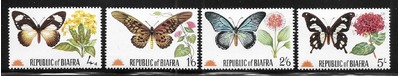 Biafra 1968 Butterflies set NH, HipStamp, 