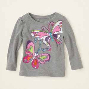 paint butterfly graphic tee, ChildrensPlace, США