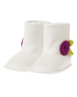 Flowery Faux Suede Crib Boot, Gymboree, США