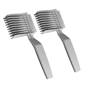 2 Pieces Barber Fade Combs, Professional Hair Cutting Comb Heat Resistant FlatTop Comb Clipper Comb Curved Positioning Comb for Men Salon Hairdresser Tools – Gray, Amazon, США