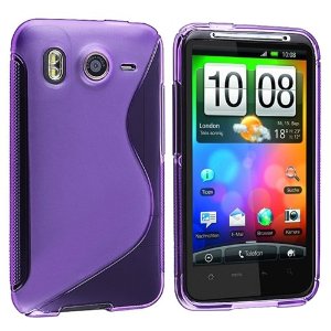 eForCity TPU Rubber Skin Case Compatible with HTC Desire HD / Inspire 4G, Frost Purple S Shape, Amazon, США