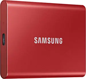 SAMSUNG T7 2TB, Portable SSD, Red, up to 1050MB/s, USB 3.2 Gen2, Gaming, Students & Professionals, External Solid State Drive (MU-PC2T0R/AM), Red, Amazon, США