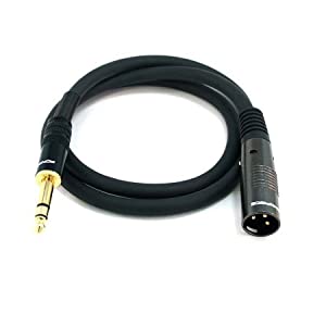 Monoprice 104760 3-Feet Premier Series XLR Male to 1/4-Inch TRS Male 16AWG Cable Black, Amazon, США